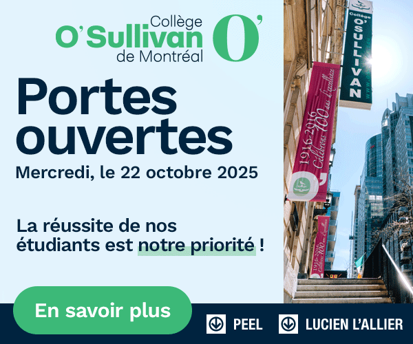 Découvrir le Collège O'Sullivan—Portes ouvertes mercredi le 22 octobre