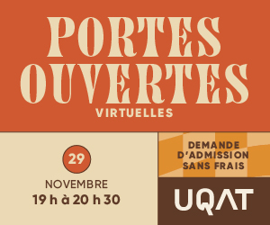 UQAT : Portes ouvertes virtuelles | Le 29 novembre de 19h à 20h30