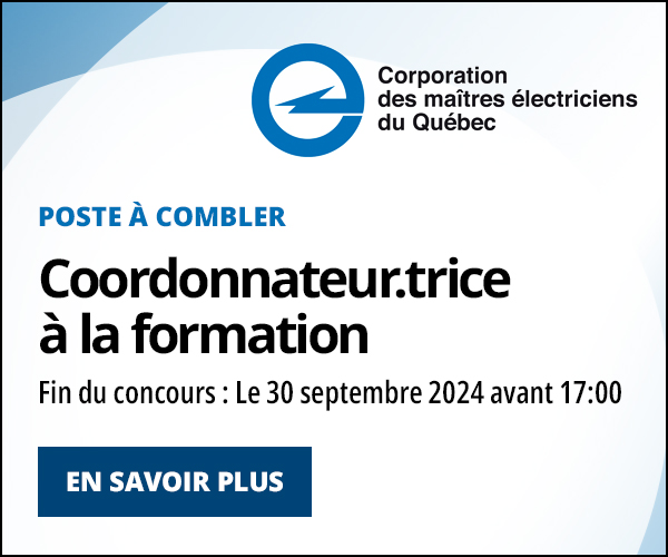 Offre d'emploi de la Corporation des maîtres électriciens du Québec