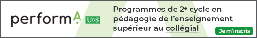 Perfectionnez votre pratique pédagogique au collégial ! Je m'inscris »